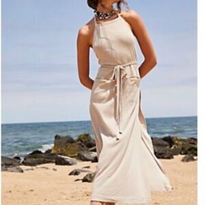 Free People Elegant Cream Halter Dress